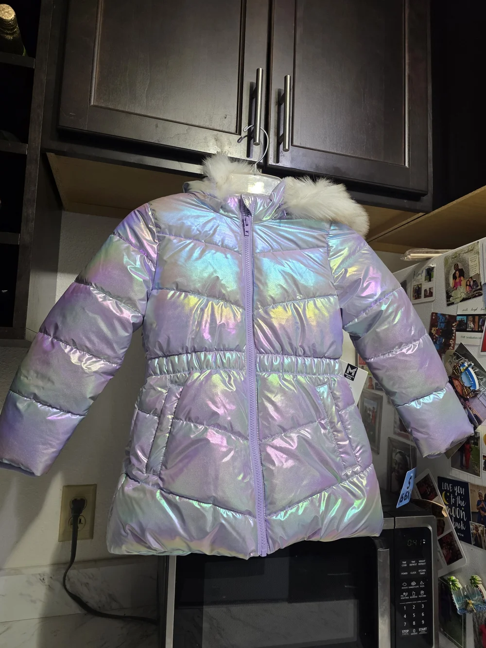 Member Mark Girls Iridescent Puff Jacket Toddler Girls Size 6